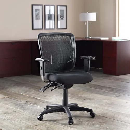 Miniatura 2 de Lorell, LLR86201, silla de gestión de respaldo medio de la serie ErgoMesh