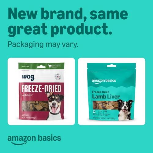 Miniatura 2 de Marca Amazon – Wag - Golosinas para perros liofilizadas crudas de un solo ingrediente, hígado de cordero, alto en proteínas, golosinas saludables