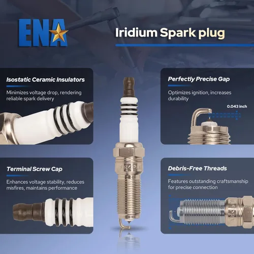 Miniatura 5 de ENA Juego de 8 bobinas de encendido izquierda y derecha con 16 bujías de iridio compatibles con Ford E-350 E-450 2018 2019 F-250 F-350 2018 2019
