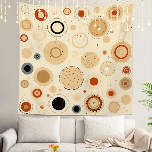 Miniatura 47 de Shrahala Circles Tapestry, Abstract Art With Various Circles Wall Hanging Hd Print Polyester Backdrop For Dorm Room Bedroom 30 X 40 In
