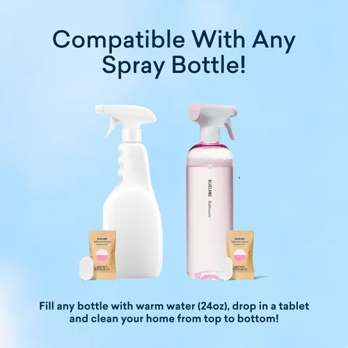 Miniatura 8 de BLUELAND Limpiador de baño, paquete de 4 recargas, aroma a menta de eucalipto, suministros de limpieza ecológicos, 4 x 24 onzas líquidas