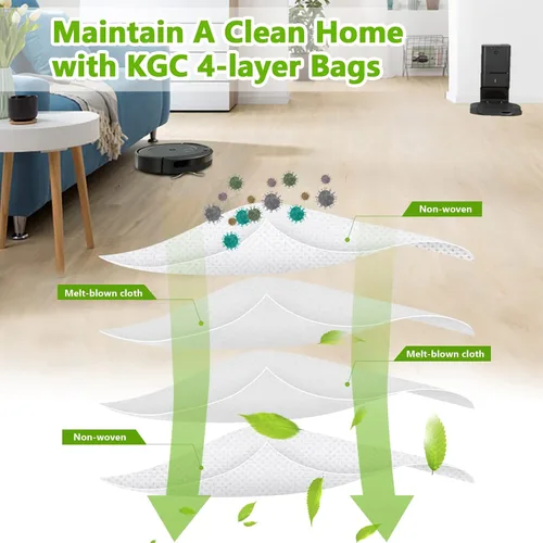 Miniatura 5 de KGC Paquete de 10 bolsas de vacío compatibles con iRobot Roomba I&S & J Series, repuesto para iRobot Roomba i1+ i3+(3550) i4+ i6+ j6+ i7+ i7Plus