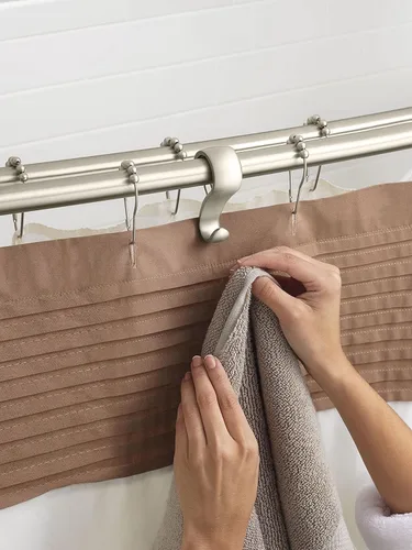 Miniatura 6 de Moen DN2141BN - Barra doble, curvada y ajustable para cortina de ducha, 57 a 60 pulgadas, acero inoxidable, color níquel cepillado, montada en pared