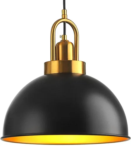 Miniatura 6 de Lámpara colgante negra de granja para isla de cocina, lámpara de olla industrial, lámpara colgante moderna, lámpara de jaula de metal, lámpara