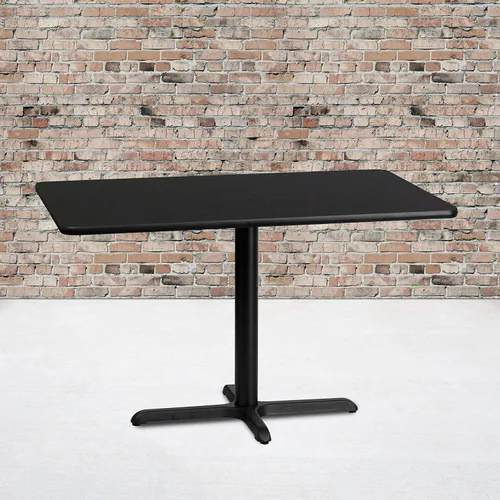Miniatura 2 de Flash Furniture Stiles - Mesa rectangular laminada negra de 30 x 48 pulgadas con base de altura de mesa de 23.5 x 29.5 pulgadas