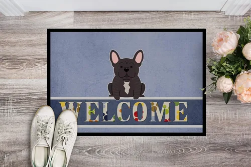 Miniatura 2 de Caroline's Treasures BB5590MAT - Tapete de bienvenida con diseño de bulldog francés de 18 x 27 pulgadas, para interiores y exteriores, para entrada