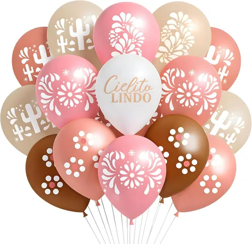 Miniatura 9 de Soulchen 45 globos Cielito Lindo para decoración de fiesta, 12 pulgadas, Platos De Barro, globos de fiesta, decoración de fiesta de Talavera