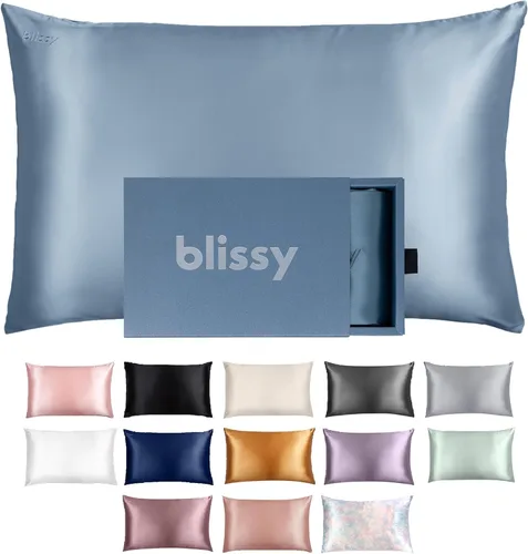 Funda de almohada 100% de seda de morera pura de Blissy, fibras de alta calidad 6A con densidad de 22 momme, para el cuidado del cabello y la piel,