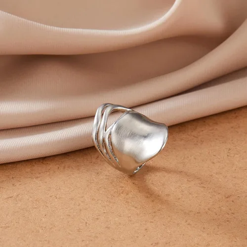 Miniatura 6 de Anillos de oro para mujer, anillo chapado en oro de 18 quilates, anillo grueso, banda de flores, diseño de máscara de cóctel, joyería para niñas