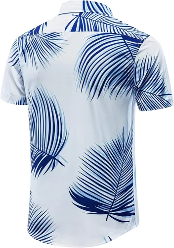 Miniatura 3 de EUOW - Camisa hawaiana de manga corta para hombre, con botones, de verano, para playa
