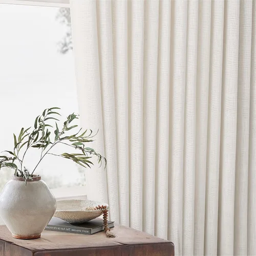 Miniatura 8 de Cortinas de lino natural con pliegues fruncidos de 120 pulgadas de largo para sala de estar, cortinas plisadas con ganchos y lengüeta trasera
