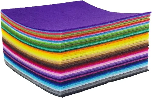 Miniatura 6 de flic-flac 44 hojas de tela de fieltro de colores surtidos de 6 x 6 pulgadas (5.9 x 5.9 in), diseño de retazos, costura de bricolaje, manualidades