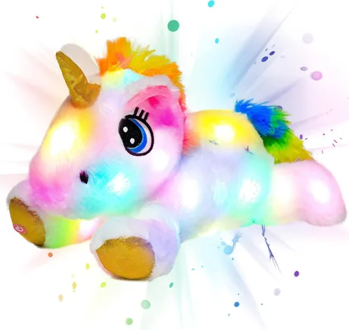 Miniatura 14 de Peluche LED de dinosaurio azul iluminado, para cumpleaños, Navidad, juguetes de peluche T-Rex, regalos para niños pequeños, 12.5 pulgadas