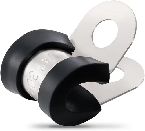 Miniatura 21 de OURU 100 piezas de abrazaderas de cable de 3/8 pulgadas, abrazaderas de cable de acero inoxidable 304 con revestimiento de goma acolchado y aislado