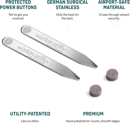 Miniatura 2 de Magnetic Collar Stays by Würkin Stiffs As Seen on Shark Tank Includes 1 Pair of Power Stays with Storage Case