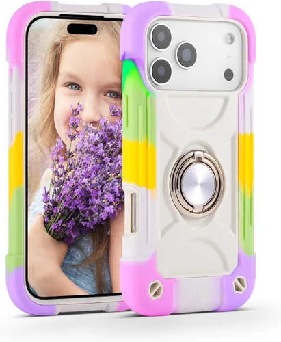 Miniatura 73 de MARKILL Funda compatible con iPhone Air de 6.5 pulgadas 2025 con soporte de anillo giratorio de 360 grados, protección contra caídas de grado