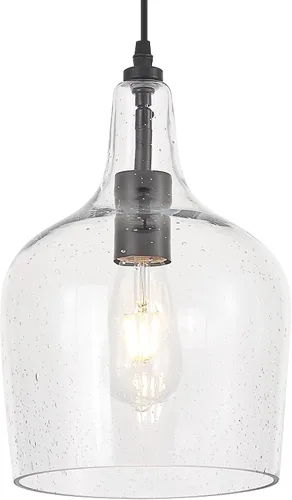 Miniatura 13 de Lámpara Colgante de Vidrio Moderna de Latón 1 Luz Individual con Cúpula Luminarias Colgantes para Isla de Cocina Comedor Pasillo, Diámetro 9 Latón