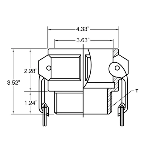 Miniatura 2 de Gloxco Accesorio de bloqueo de leva polivinílica, tipo B, 3 "Camlock hembra x 3" macho NPT, cada uno