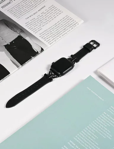 Miniatura 2 de Wearlizer Correa de cuero compatible con correas de Apple Watch para mujeres de 1.614 in, 1.575 in, 1.496 in, 1.929 in, 1.811 in, 1.772 in, 1.732