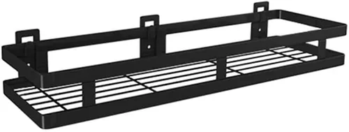 Miniatura 9 de qiuqiu Estante de almacenamiento de acero inoxidable montado en la pared, estante flotante negro, estante de especias para cocina, baño con varios