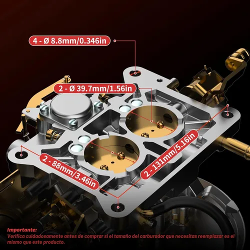 Miniatura 4 de Carburador de 2 barriles 2100 2150 para Ford 289 302 351 Carb F100 F250 F350 360 Cu Jeep Engine Mustang Reemplazo para Motorcraft/Autolite 2100 2150