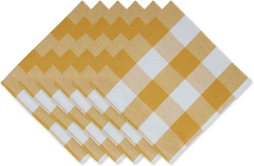 Miniatura 10 de DII Buffalo Check Collection - Juego de manteles individuales clásicos de granja, 13x19, naranja y negro, 6 piezas