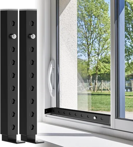 ZhouDaShu Barras de bloqueo verticales ajustables para ventana, barras de seguridad para ventanas pequeñas en el interior, cerraduras de ventana