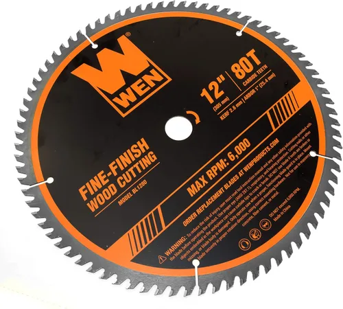 Miniatura 9 de WEN BL1232-2 - Juego de hojas de sierra profesional para carpintería de 12 pulgadas, 32 dientes y 80 dientes con punta de carburo, 2