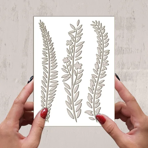 Miniatura 2 de Plantilla decorativa FLONZ de hojas de helecho (6 x 8 pulgadas), plantilla decorativa para pintura de pared, álbumes de recortes y decoración