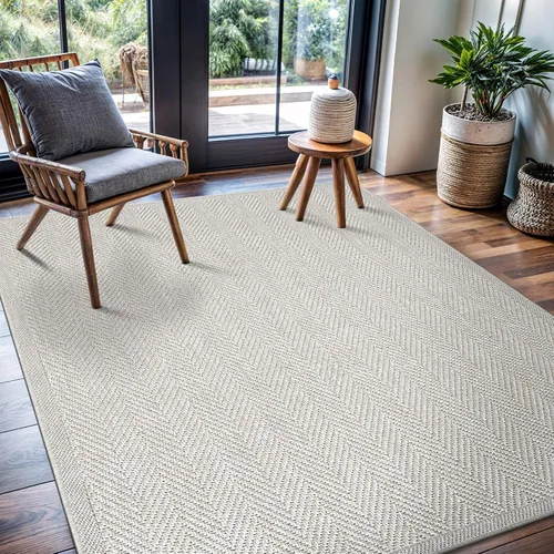 Miniatura 75 de CAMILSON Easy Alfombra de yute, 2 x 3 pulgadas, interiores y exteriores, fibra gris oscuro, para sala de estar, patio y cocina, diseño tejido