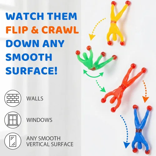 Miniatura 2 de Shindel 50 piezas de trepadores de pared elásticos para rellenos de fiesta de piñata, juego de juguetes pegajosos para hombre escalador, juguetes