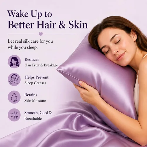 Miniatura 3 de Funda de almohada de seda morada para cabello y piel fabricada en EE. UU., fundas de almohada de seda pura de 22 mommes Queen con cremallera, grado