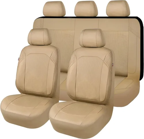 Miniatura 7 de Flying Banner - Juego completo de fundas para asiento de automóvil de cuero sintético, para asientos delanteros y traseros, estilo de moda, fácil