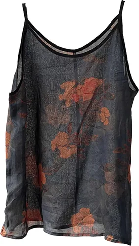 Miniatura 9 de LZJN Camiseta sin mangas para mujer, transpirable, con estampado floral