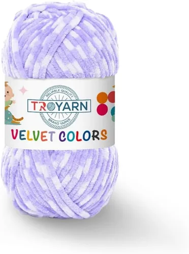 Miniatura 33 de TROYARN Hilo de lana de terciopelo en colores (paquete de 3 madejas) Chenille para manta Amigurumi, hilo para crochet y punto súper voluminoso 3x100