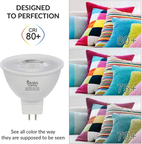 Miniatura 7 de Simba Lighting Bombilla LED MR16 de 3.5 W 12 V (paquete de 6) de repuesto de foco halógeno de 20 W para paisaje, acento, luces de pista, lámparas