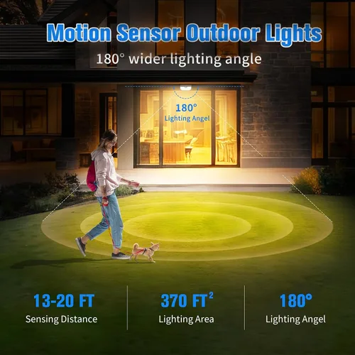 Miniatura 4 de Aootek Luces solares para exteriores, 182 LED, 2500 lúmenes, luz solar con sensor de movimiento, IP65, impermeable, gran angular, para patio
