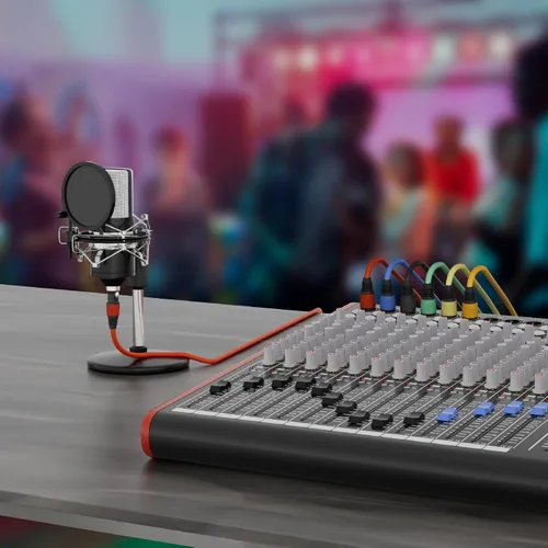 Miniatura 6 de Cables XLR, macho a hembra de 10 pies, chapado en oro, 3 pines, cable de micrófono codificado por color, paquete de 2