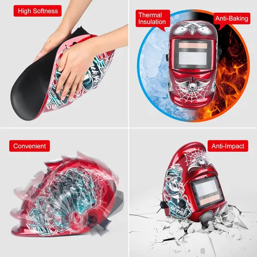 Miniatura 5 de Máscara de oscurecimiento automático con casco de color real de soldadura con rango de sombra ajustable 4/9-13 para campana de soldadura TIG MIG