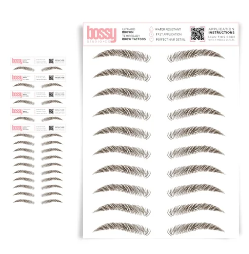 Miniatura 43 de 5 paquetes de tatuajes temporales para cejas, adhesivos impermeables para cejas, tatuajes falsos para el cabello tipo pelar de transferencia