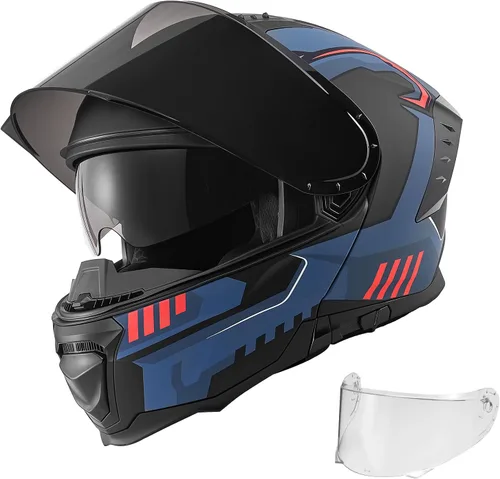 Miniatura 10 de VEVOR Casco de motocicleta aprobado por DOT, casco de motocross para adultos con visera transparente grande, cómodo para carreras de motocicleta
