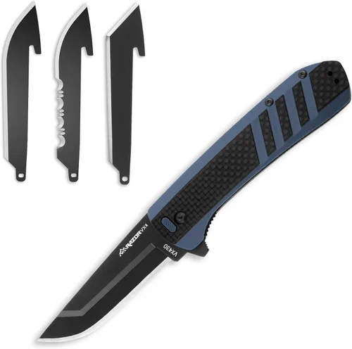 Miniatura 3 de OUTDOOR EDGE Razor VX4 - Cuchillo de bolsillo plegable EDC de hoja reemplazable Hoja de 3 pulgadas, rodamientos de bolas de cerámica, clip de Negro