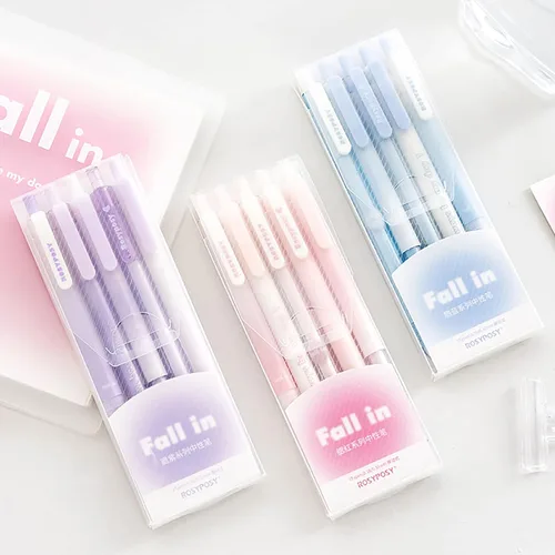 Miniatura 9 de Doraking 5 bolígrafos de gel de tinta negra, 0.38 mm/0.5 mm, punta suave, suministros de oficina para mujeres y hombres, para tomar notas (rosa)