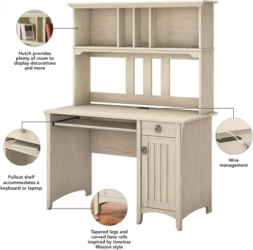 Miniatura 9 de Bush Furniture Salinas Mission escritorio con gabinete, Madera