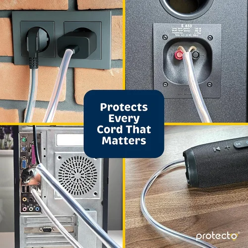 Miniatura 5 de PROTECTO Protector de Cables Resistente para Perros y Gatos, Funda Larga de 10 Pies, Cubierta de Cable de 1/2 Pulgada Fácil de Usar para Mascotas