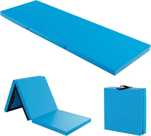 Giantex Colchoneta de Gimnasia de 6' x 2', Colchoneta de Volteretas Plegable de 2" de Grosor con Cierre de Velcro, Colchoneta de Gimnasio Plegable