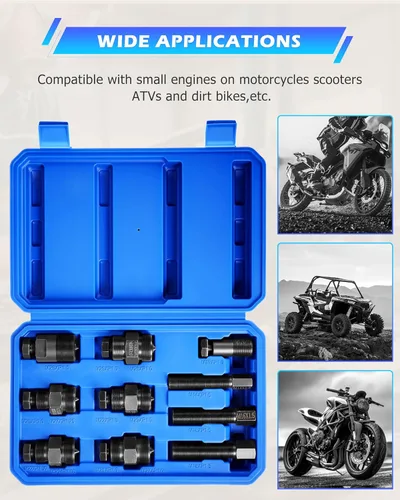 Miniatura 5 de DAYUAN Extractor de volante de motocicleta con 10 unidades de diferentes tamaños de extractores, compatible con motores pequeños en motocicletas