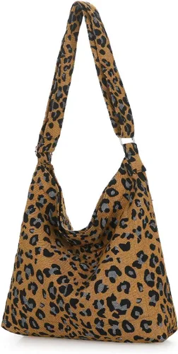 Miniatura 18 de Covelin - Bolsa de hombro informal de lona para mujer, estilo bohemio y retro, bolsa de mano, bolso cruzado, tamaño grande