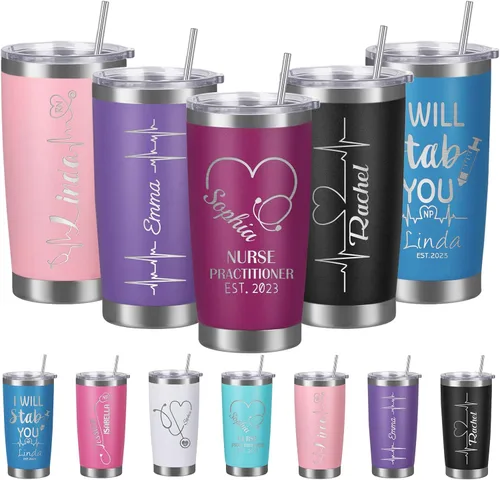 Miniatura 12 de Vasos personalizados con tapa de nombre y pajita, vaso de café aislado personalizado, regalo de Navidad y cumpleaños para hombres, acero inoxidable