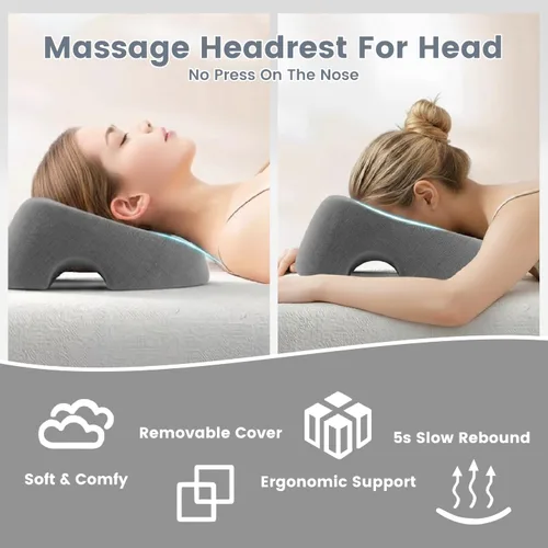 Miniatura 5 de Almohada boca abajo para dormir propenso, almohada de masaje de espuma viscoelástica para cama, soporte transpirable de diseño abierto para personas